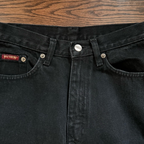 Vintage Black Python Skinny Jeans - Picture 6 of 7